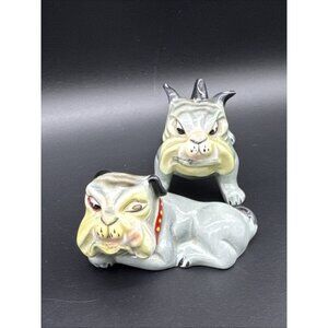 Vintage Napco Bulldog Salt Pepper Set Georgia Mascot Style Ceramic Butch
